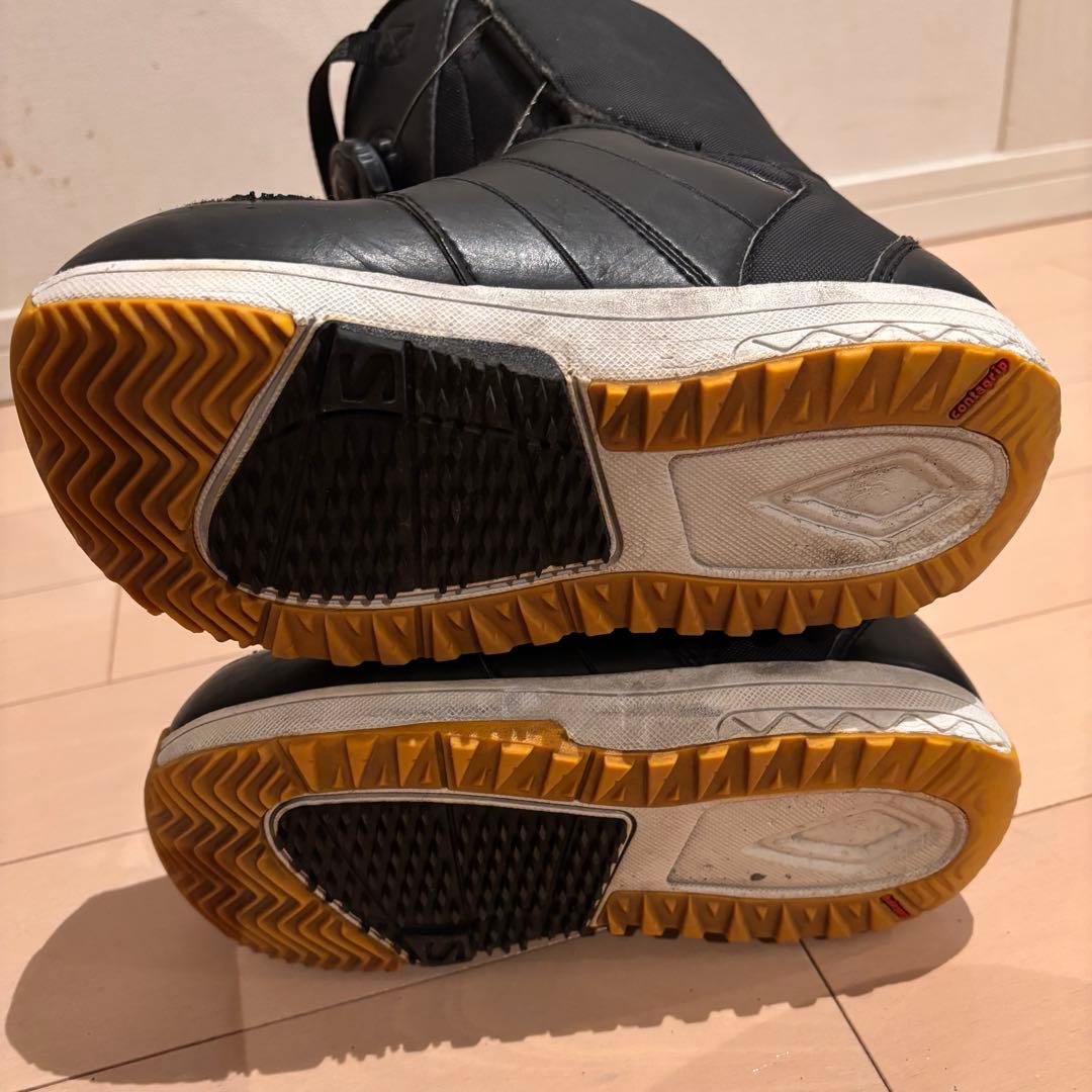 子ども用スノーボードブーツ 黒/黄色 ボアシステム