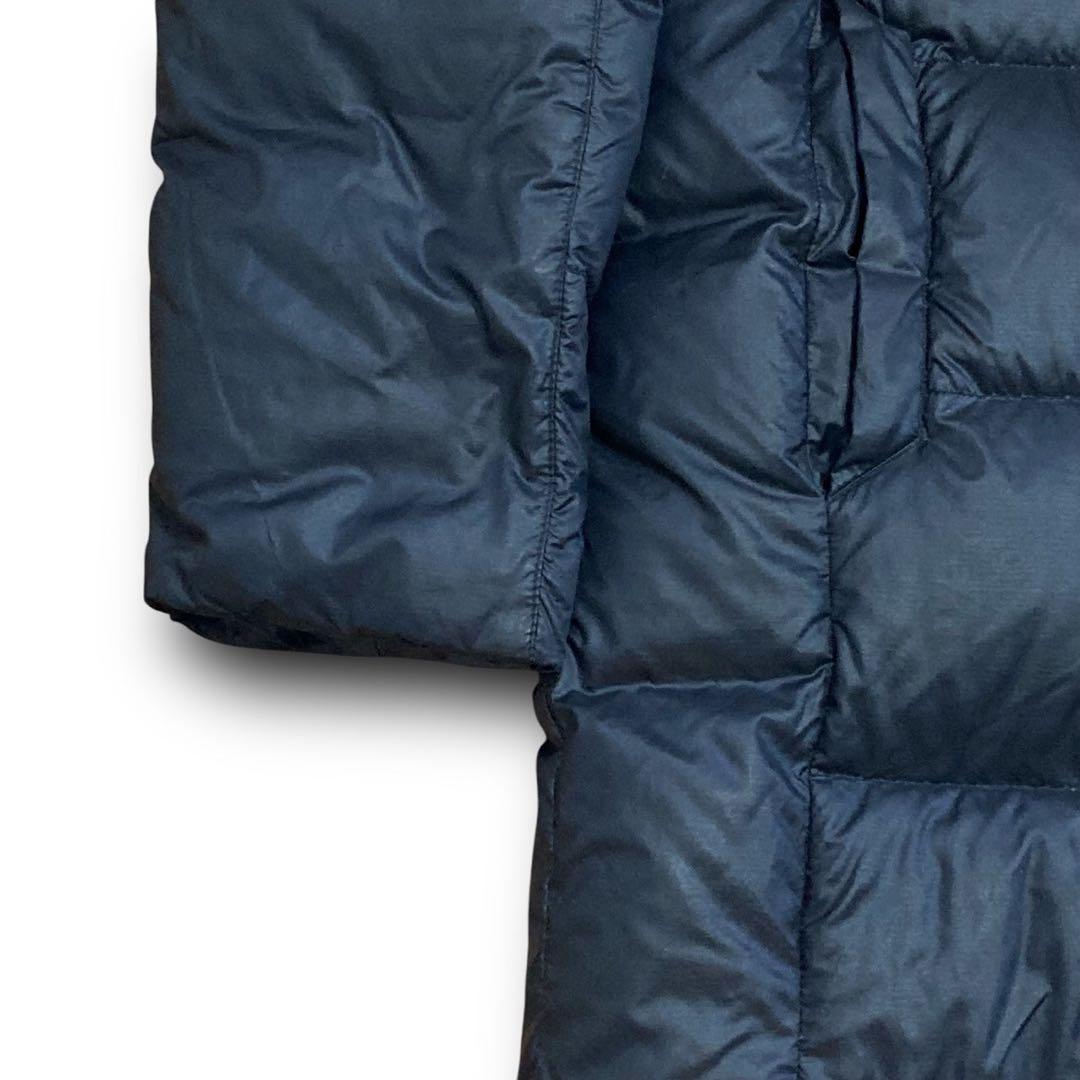 ◆kappa ロングダウン　ベンチコート　ブラック　ロゴ　フード　M