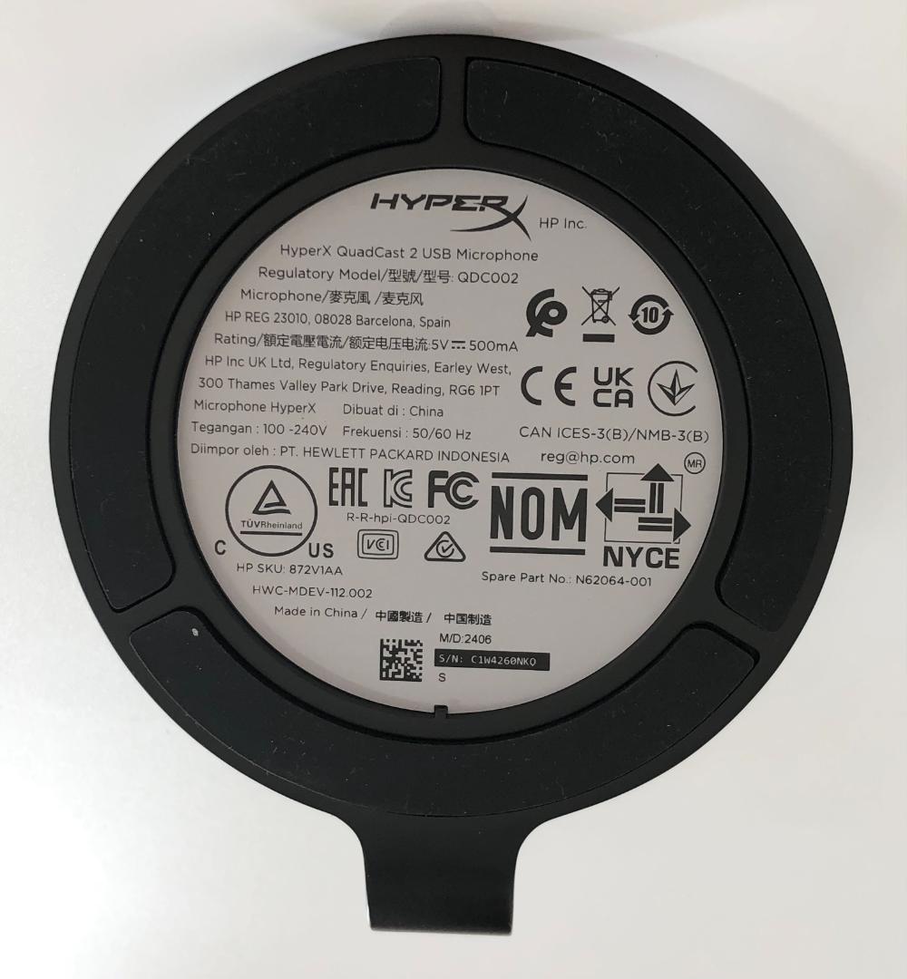 HyperX QuadCast2 コンデンサーマイク ゲーミングマイク