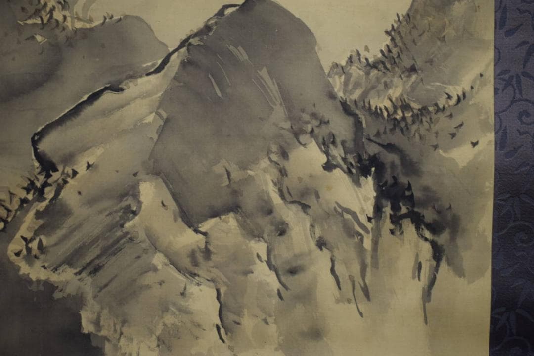 真作/春隣/山水鹿図/布袋屋掛軸HI-133