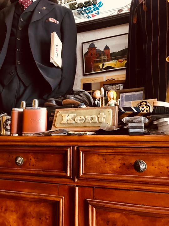 店内看板、当時モノ昭和レトロ真鍮製ブラス看板プレート　Kent大変貴重！