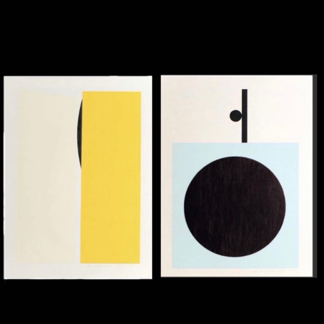 永井一正◆希少1990年 限定大判リトグラフ2枚ミッドセンチュリー モダンアート