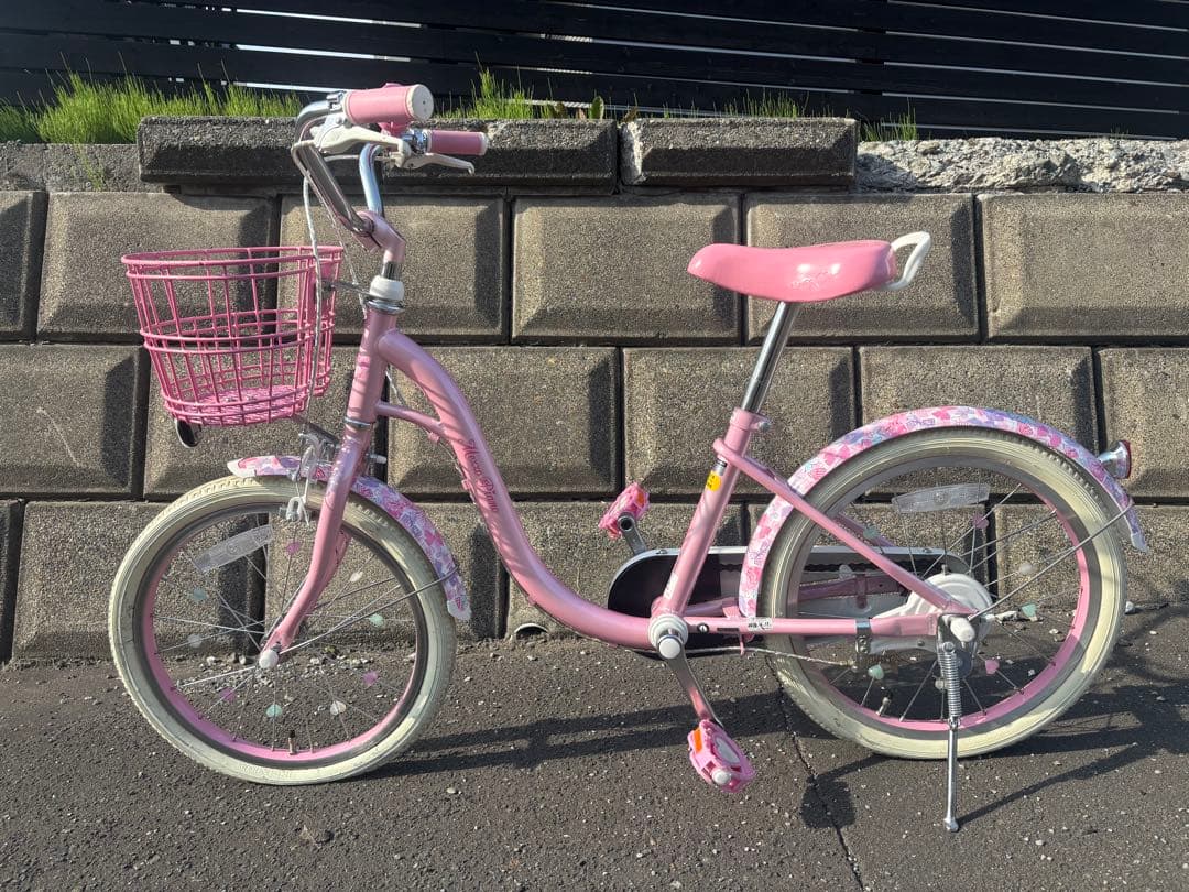 メゾピアノ　幼児用自転車 前部バスケット付き　18インチ　札幌市内引き取り希望