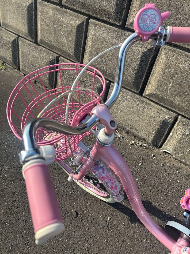 メゾピアノ　幼児用自転車 前部バスケット付き　18インチ　札幌市内引き取り希望