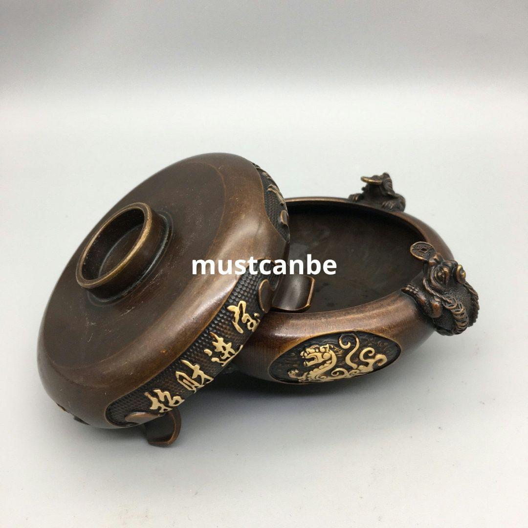銅器 香炉 招財進宝 時来運転 聚宝盆 仏具 工芸品 美術品 置物