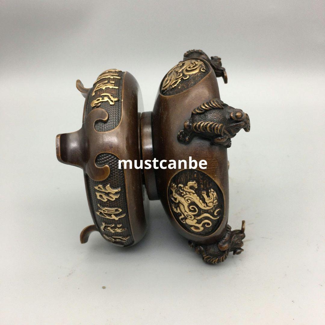 銅器 香炉 招財進宝 時来運転 聚宝盆 仏具 工芸品 美術品 置物