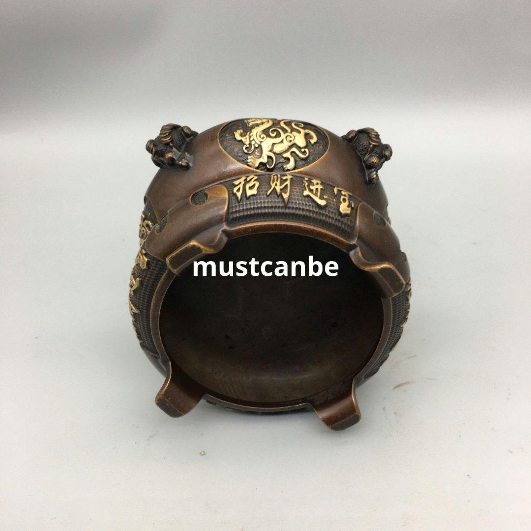 銅器 香炉 招財進宝 時来運転 聚宝盆 仏具 工芸品 美術品 置物
