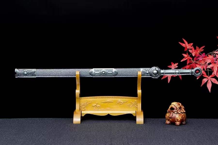 青隠環首幅刃唐剣-高性能マンガン鋼 古兵器 武具　刀装具　日本刀　模造刀 居合刀