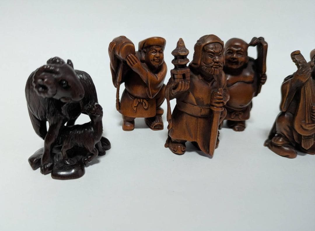 【9点まとめ売り】 根付 七福神 動物 光玉 銘有り 美術品 コレクション