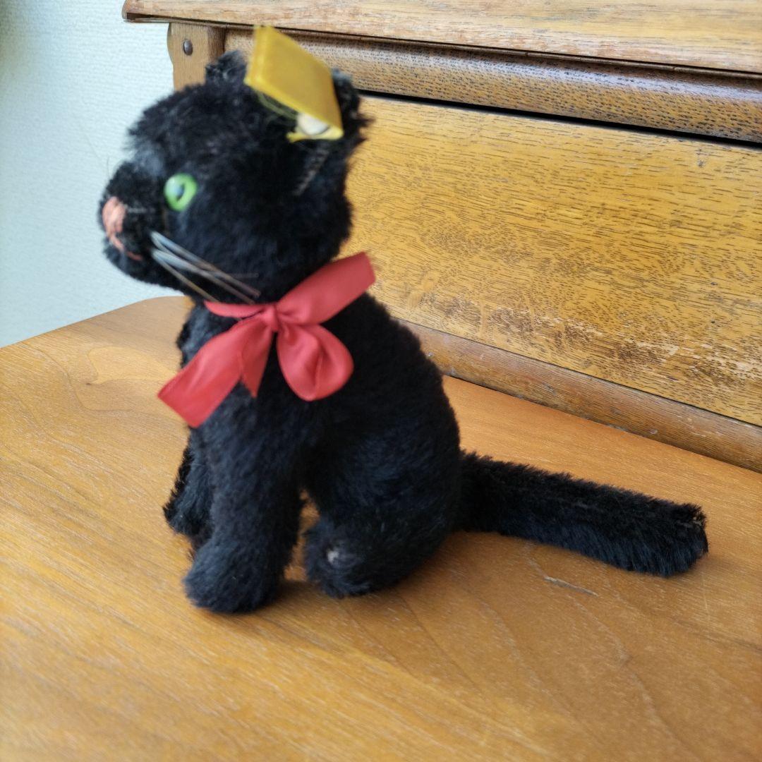 ビンテージ　シュタイフ　kitty キャット　黒猫
