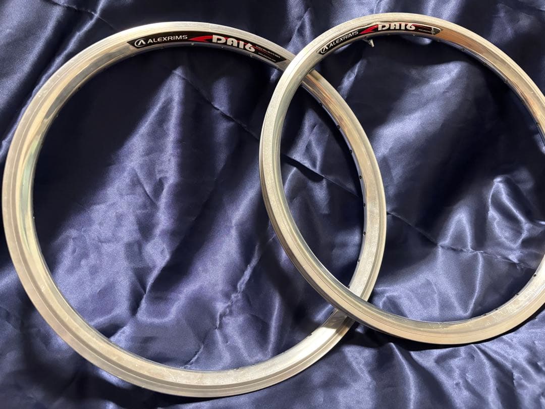 【低走行】アレックスリムズDA16ポリッシュ32穴 & 18タイヤ　前後セット