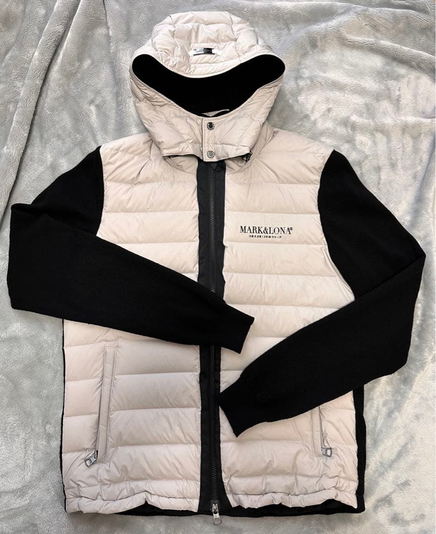 銀座SIX マークアンドロナ　ニット切替フーディーダウンジャケット　48（L）