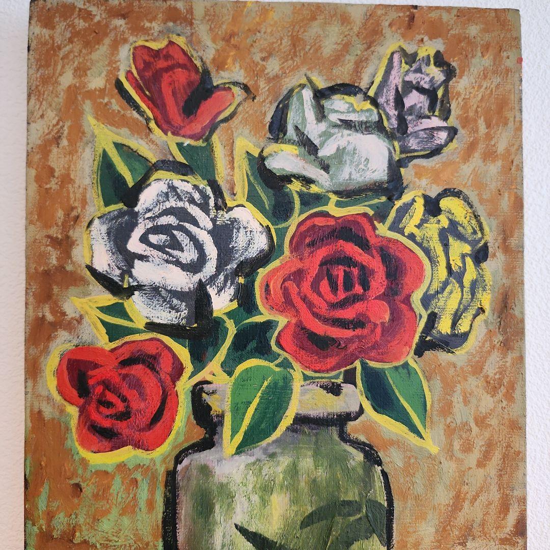 田渕眞兒　油絵　油彩　薔薇シリーズ　花　No.2