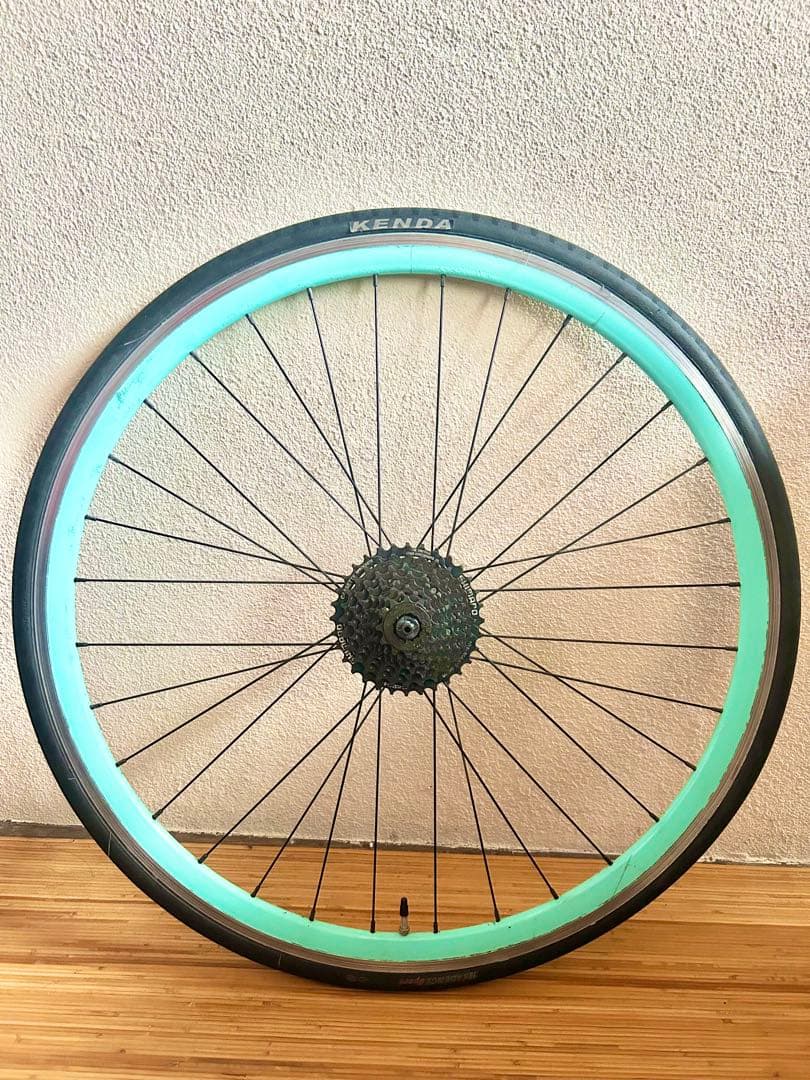 ビアンキ【Bianchi純正】クリンチャーホイール＆タイヤ後輪★珍しいチェレステ