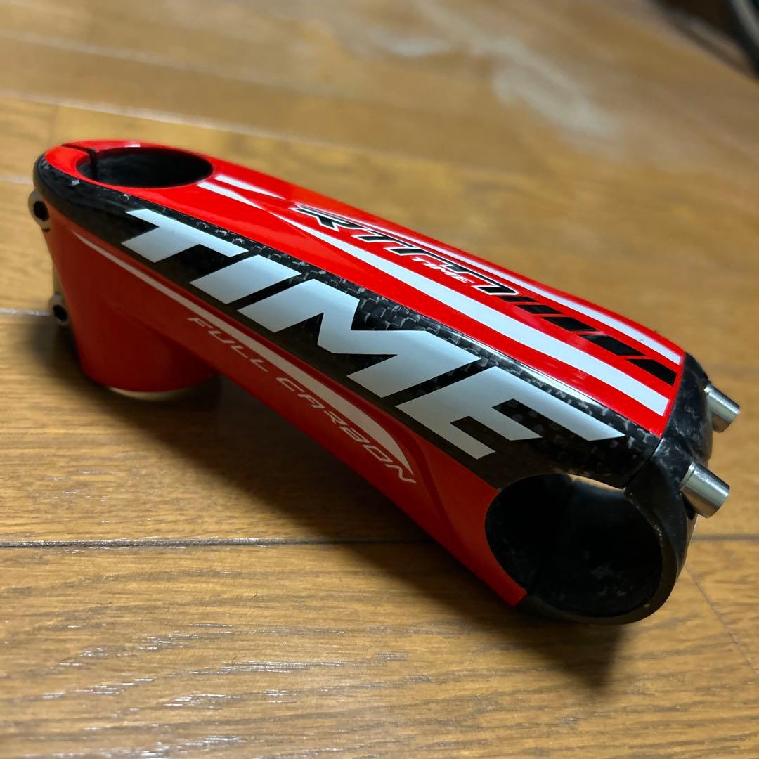 TIME フルカーボン ステム 赤/黒