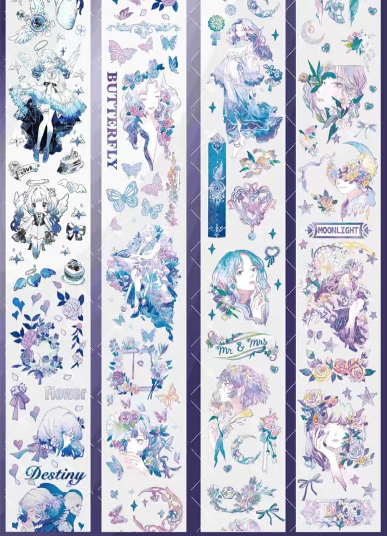 切売 790★ 海外 マスキングテープ マステ PET 装飾 人物 贝壳銀