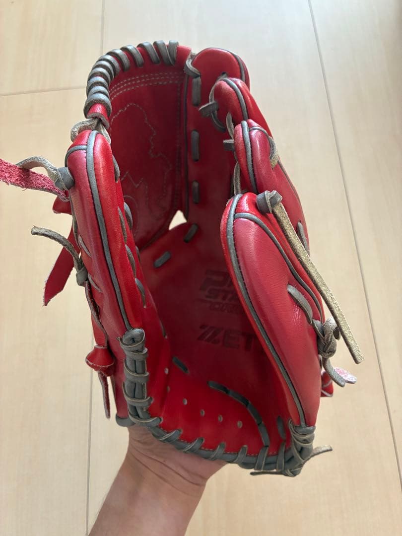 ZETT PROSTATUS 軟式グローブ レッド　投手用　※発送可2/19以降