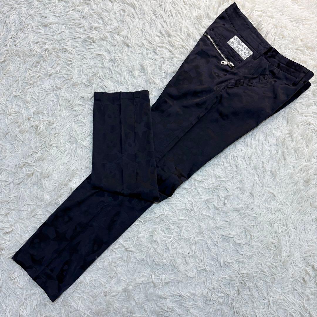 マークアンドロナ パンツ 総柄 スカル