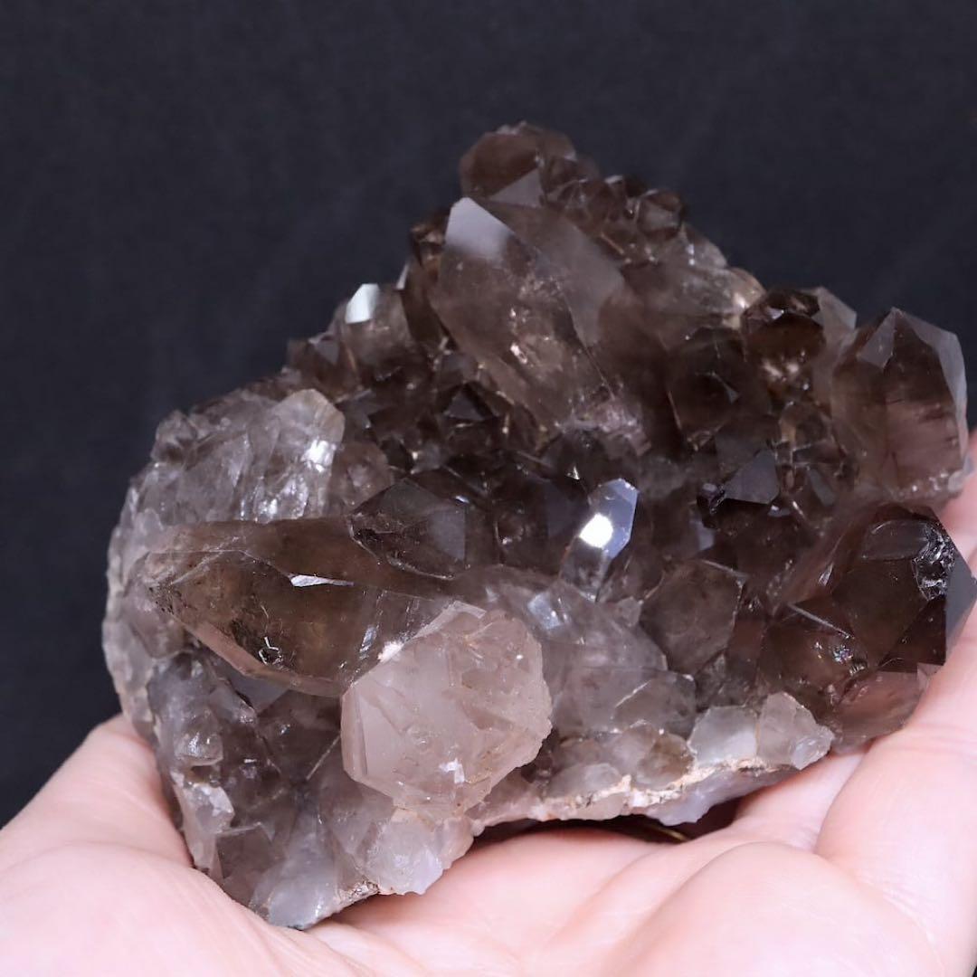スモーキー クォーツ クラスター 煙水晶 229g SQZ104 原石　天然石