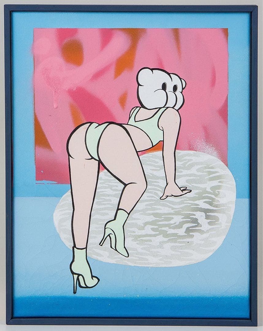 真作 キラミドリ 『Room 1』 アクリル絵具 6号 2022年 額装