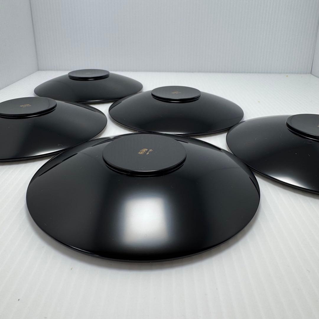 新品 輪島塗 慶塚 慶塚漆器 茶托 和皿 漆器 漆 器 お茶請け 丸 黒 共箱