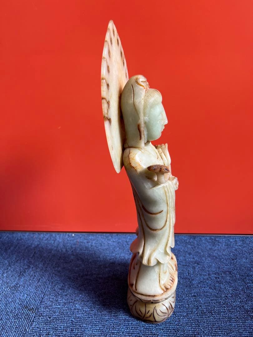 1293 特上彫 如意観音 観音菩薩 開運厄除 仏教美術 仏像 置物 彫刻工芸品