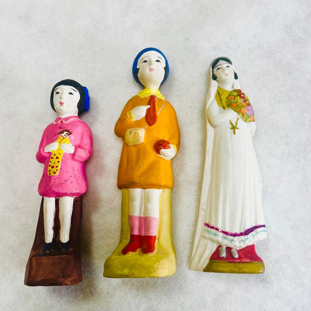 昭和初期 土人形 8体セット 郷土玩具 女性像 全長約15〜20cm 美品