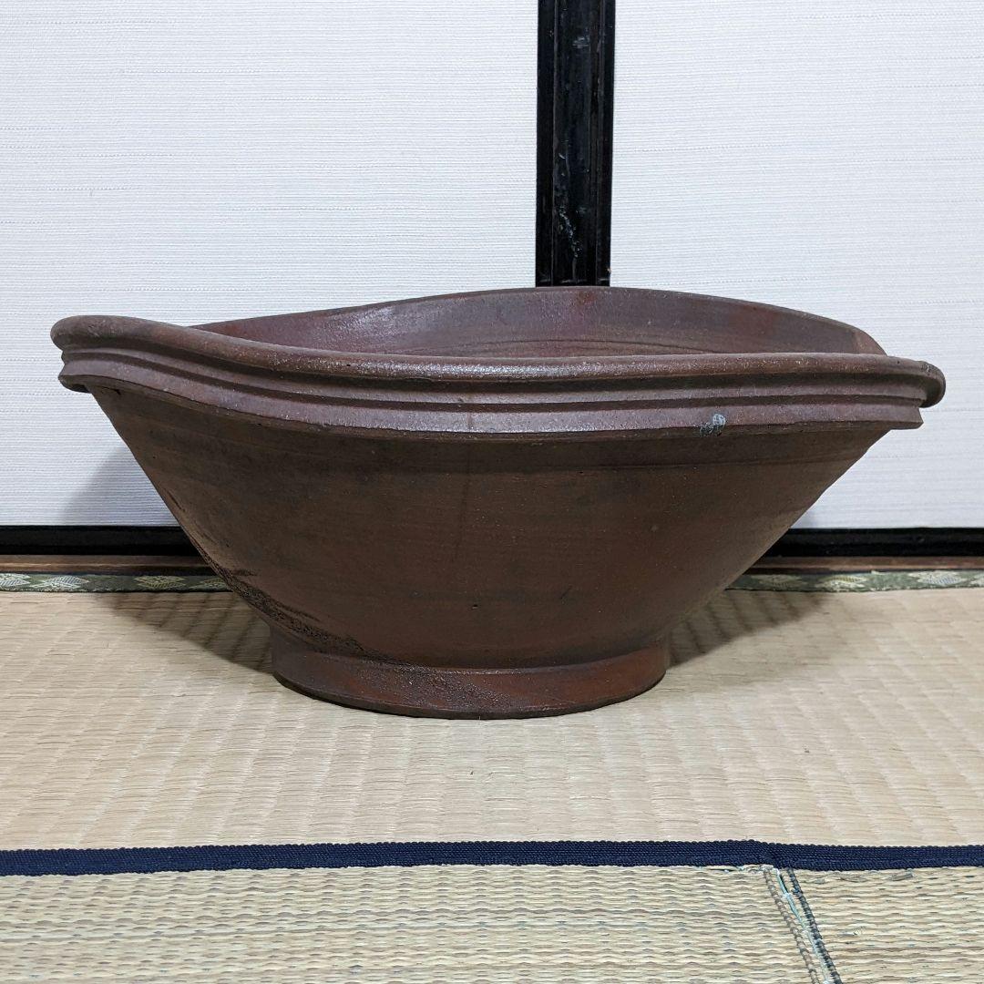 江戸末～明治期 古備前 緋襷擂鉢 備前焼 すり鉢 花器 花入 フラワーベース