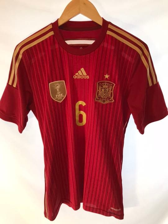 正規品adidas スペイン代表「6」アンドレス・イニエスタ 半袖Mユニフォーム