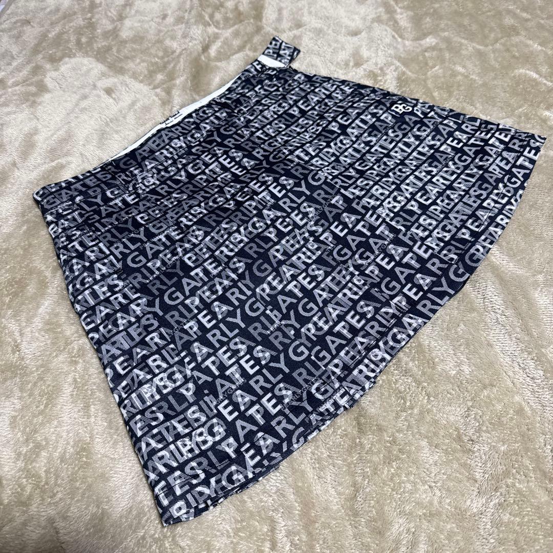 PEARLY GATES ロゴプリント プリーツスカート