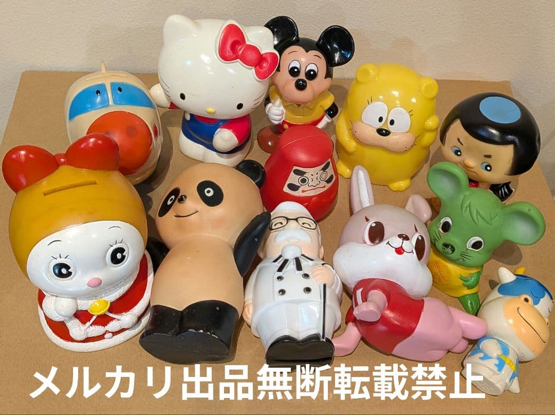 ジャンク　貯金箱　レトロ　昭和　ソフビ