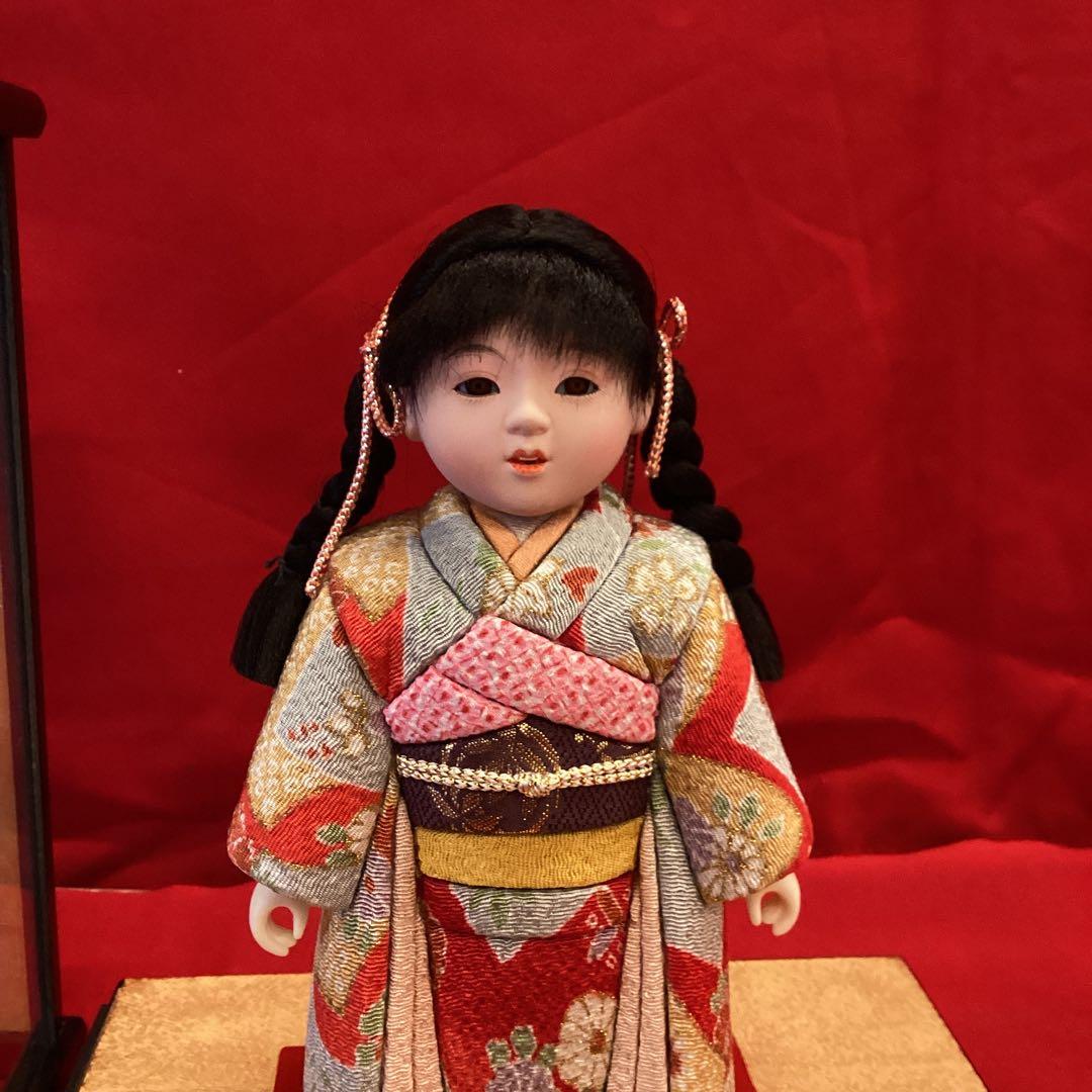 木目込市松人形　三つ編み　4号 ケース付き　東玉