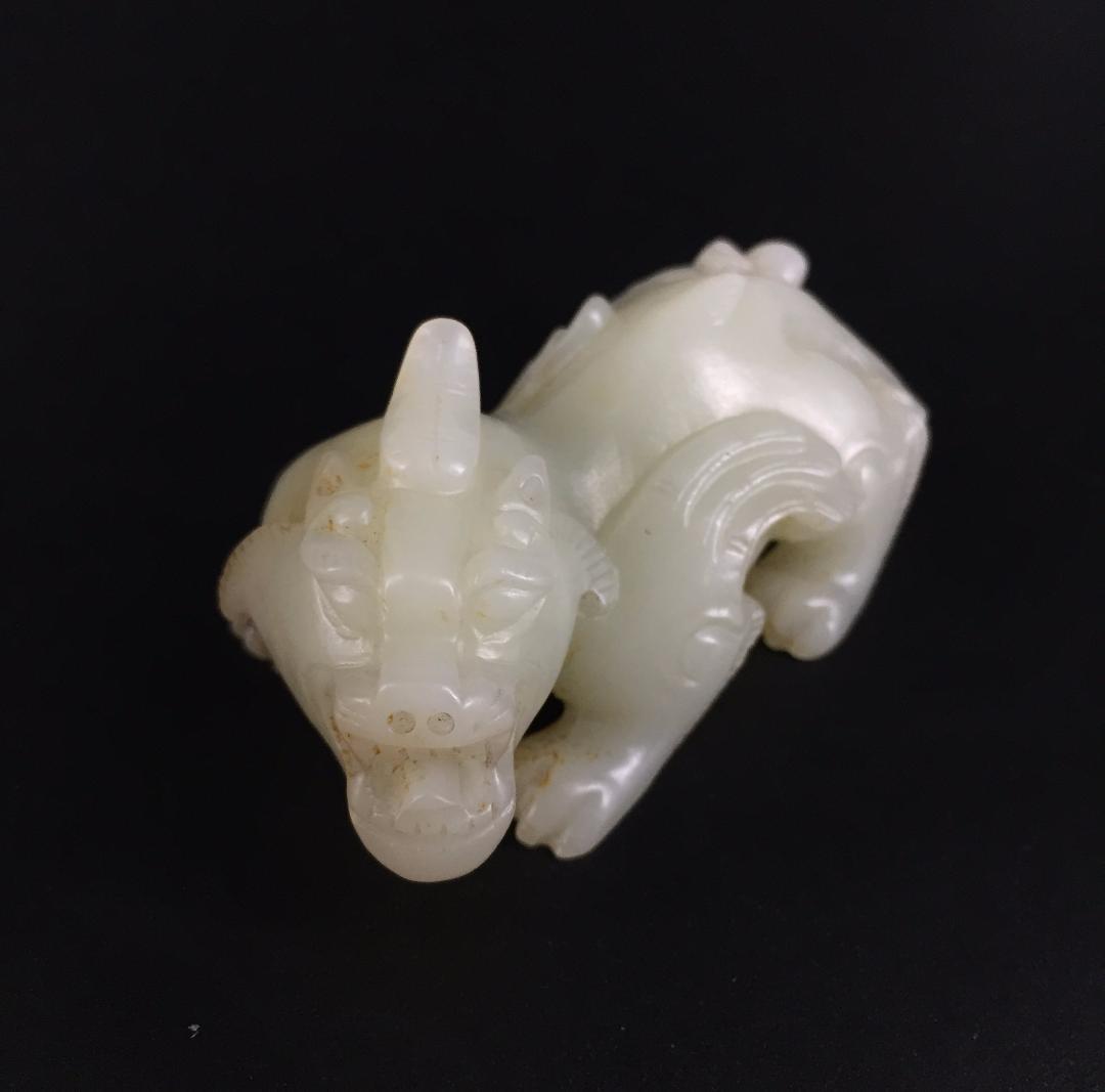 漢代 瑞獣貔貅置物 古玉老玉和田玉 中国美術骨董工芸品 収蔵品