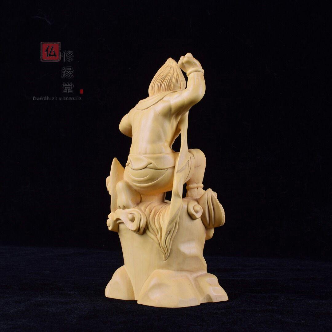 【修縁堂】高品質 木彫仏像 火神立像 彫刻 仏教工芸 柘植材 仏師で仕上げ