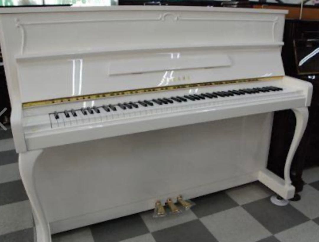 ホワイト アップライトピアノ