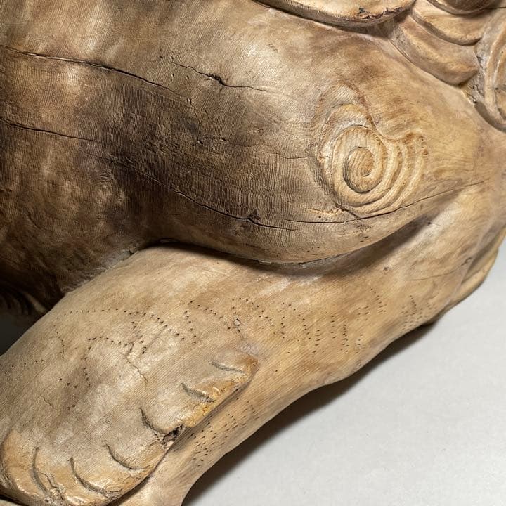 ◆希少品 木鼻獅子 木彫 仏教美術 室町時代◆