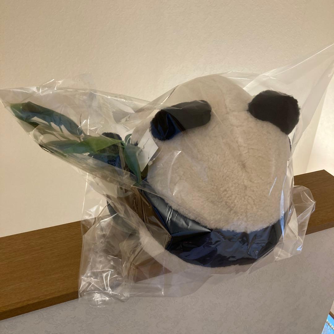 ★稀少《羊革・ベビーラム》パンダ親子セット上質毛皮素材　一点物