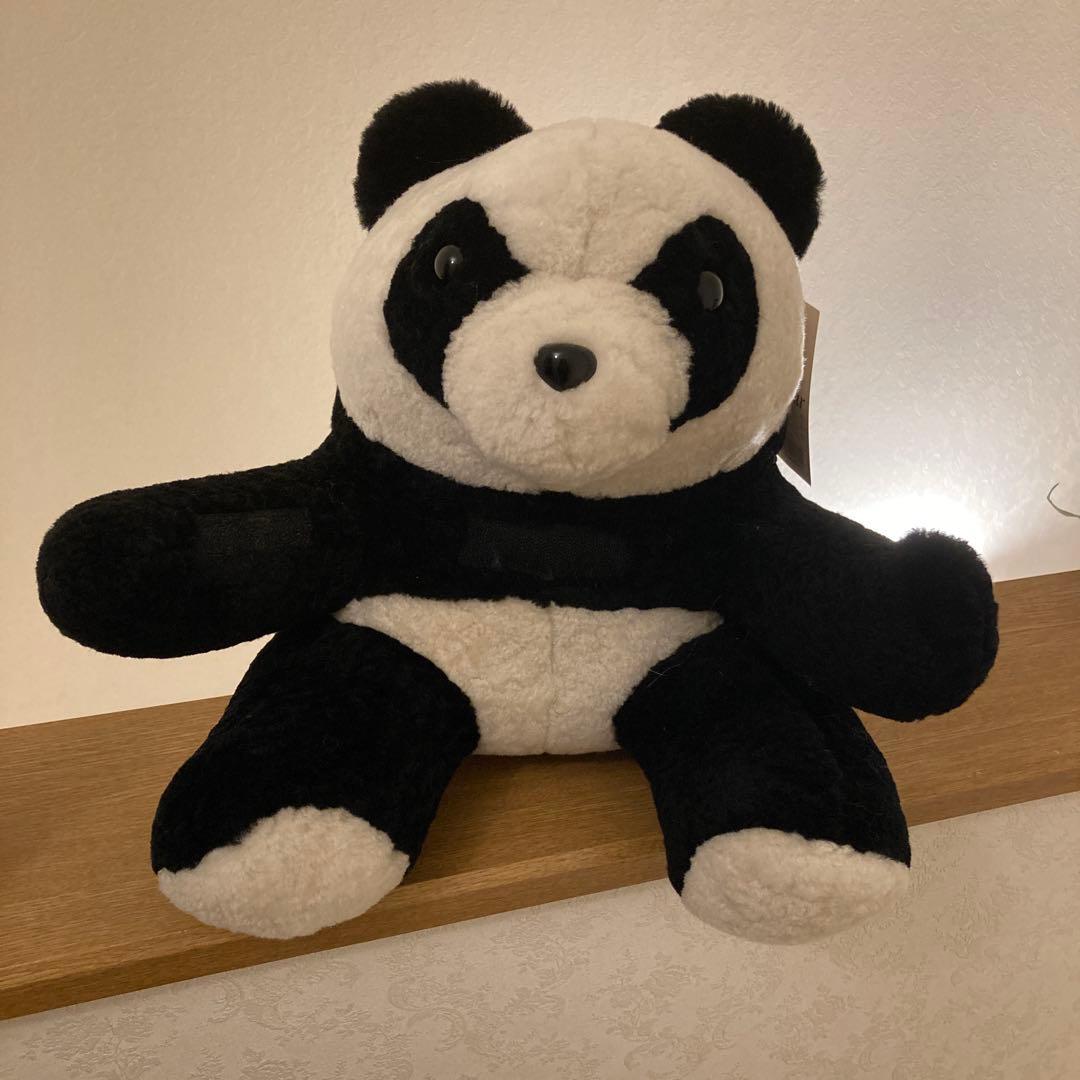 ★稀少《羊革・ベビーラム》パンダ親子セット上質毛皮素材　一点物
