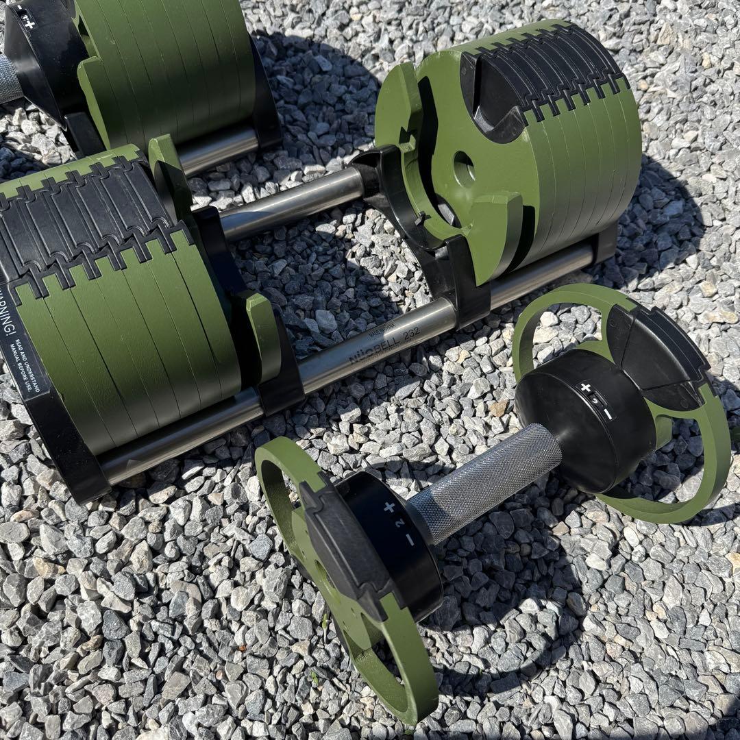 ①フレックスベル 32kg 可変式ダンベル カーキ