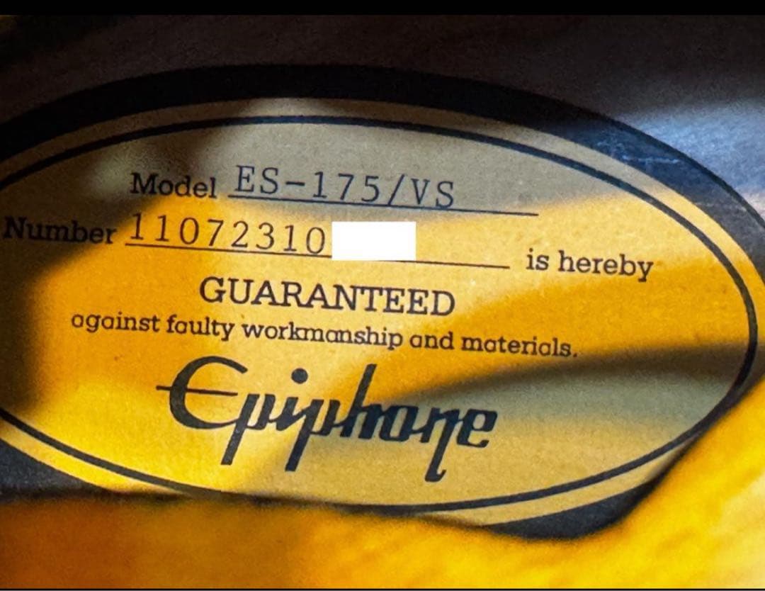 EPIPHONE 　エピフォン　ES-175 VS　サンバースト　フルアコ