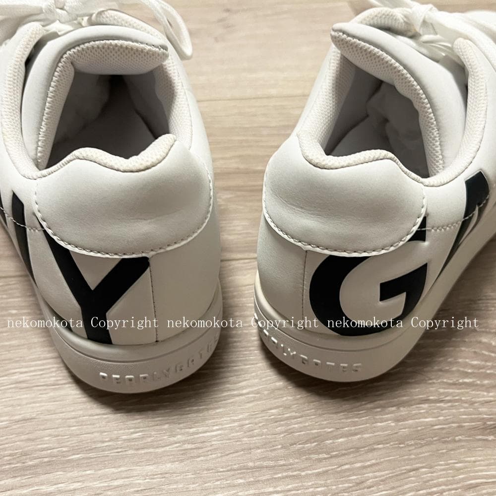 パーリーゲイツ サイドロゴ スパイク シューズ 24.5cm 白 レディース