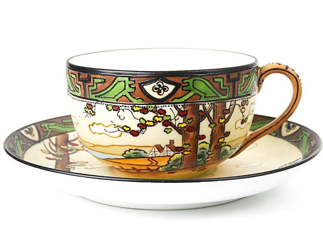 オールドノリタケ ウッドランド カップ ソーサー アンティーク