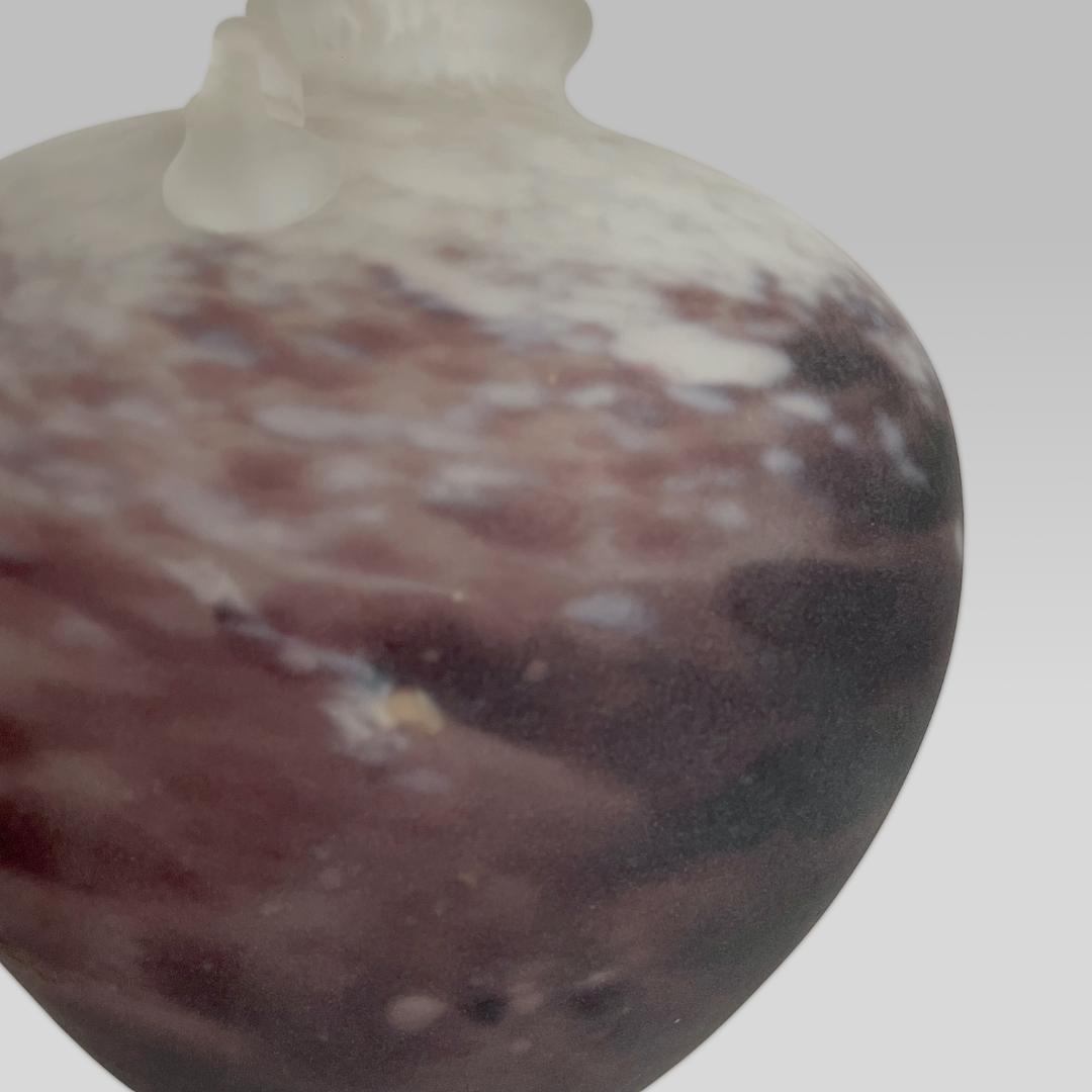 真作【藤田喬平】 手吹きガラス フラワーベース 花瓶 宙吹き 文化勲章 作家