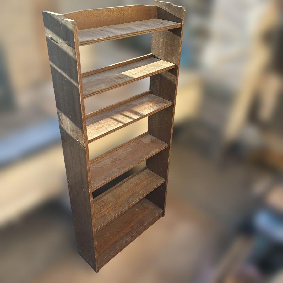 ヴィンテージレトロ　書棚　本棚　シェルフ　古家具　古道具　マイナスネジ6段172
