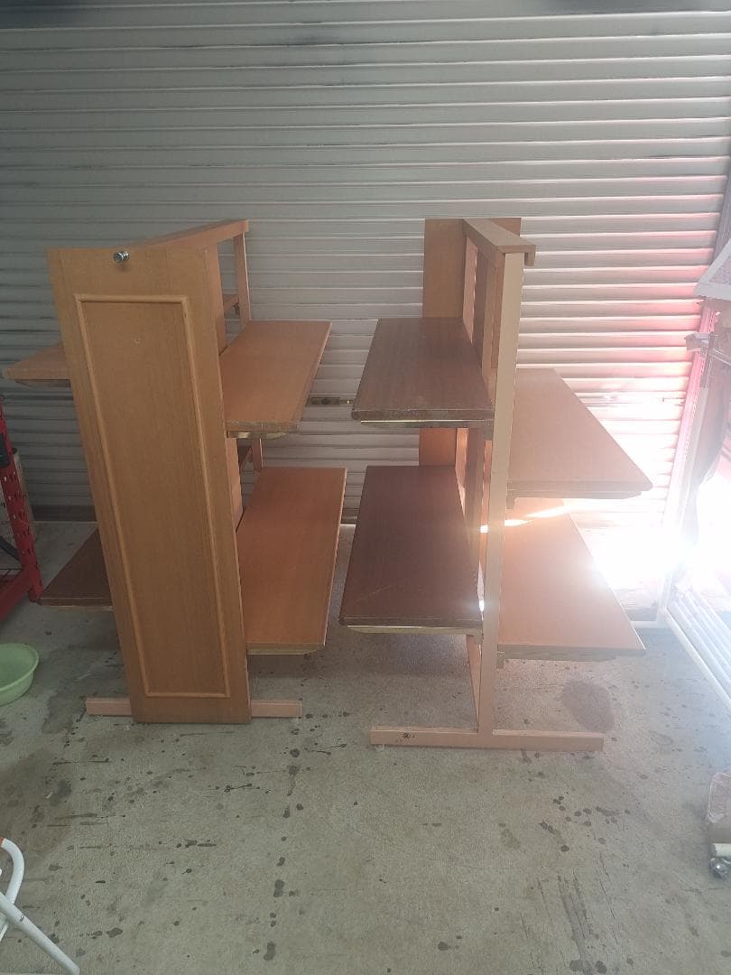 木製 4段ディスプレイラック 陳列棚 2台セット