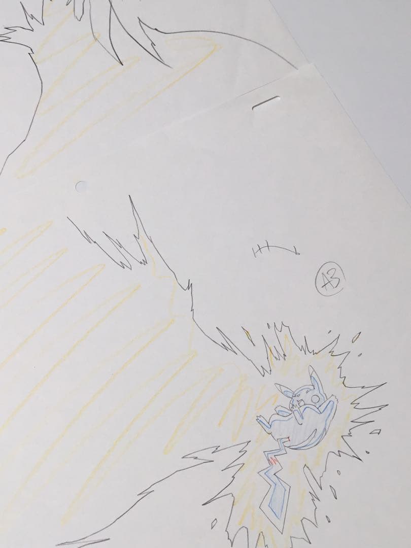 直筆 原画 世界に一枚 杉森健 ポケモン ピカチュウ POKEMON　3枚