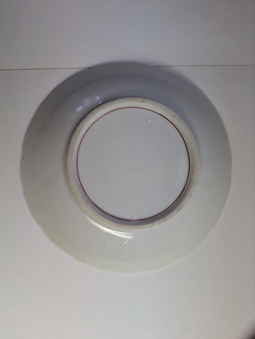 古伊万里、『白磁陽刻・色絵麒麟文輪花皿』、5客、銘無、箱無