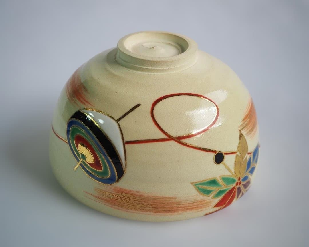 裏千家15世鵬雲斎御書付『色絵駒絵茶碗』銘：春風 16代永樂善五郎造（即全）