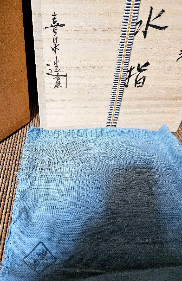 京焼　清水焼　名工】　橋本喜泉　造　染付　祥瑞　水指　共箱　共布　未使用品！