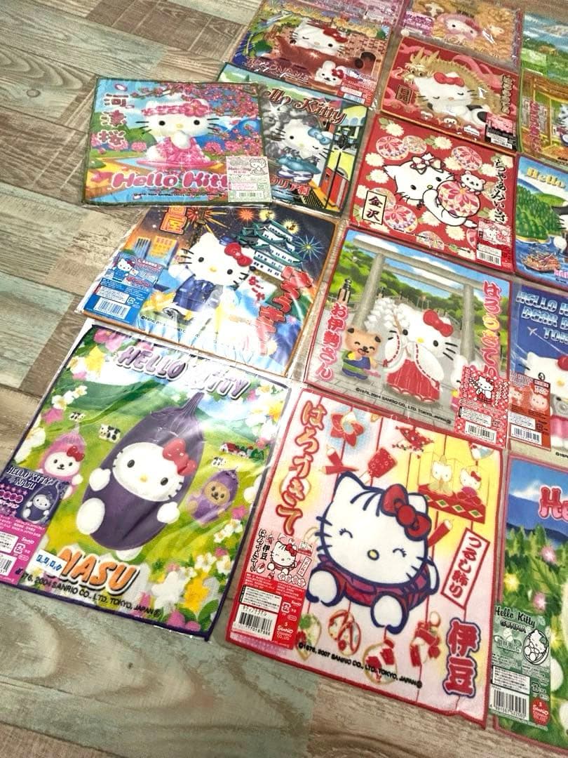 新品未開封　ご当地キティちゃん　ハンカチ　タオル　22枚　レトロ　平成レトロ